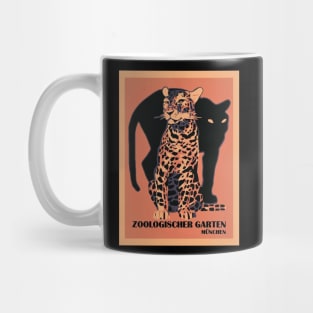 Retro vintage Munich Zoo big cats Mug